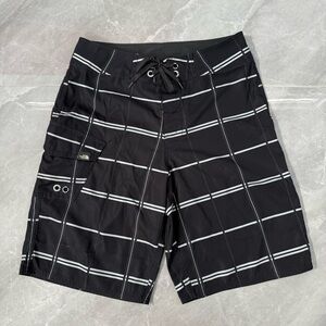 Men’s The North Face Plaid Board Shorts Velcro Tie Up With Pocket Size 30 Small